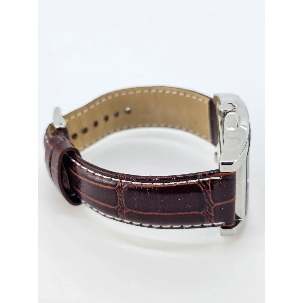 Caravelle Bulova Men's Watch 38MM Black Dial Brown Leather Bands New Battery